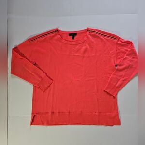 J CREW ORANGE COLOR ZIP SHOULDERS WOMEN'S LONG SLEEVE SIZE MEDIUM